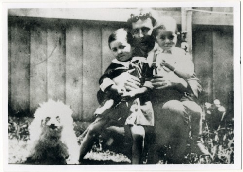 Albert Eastwood, c. 1918, with his niece, Marie Adelaide Eastwood, and nephew, Stanislaus Aloyisious (Poddy) Eastwood